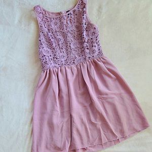 Shein Pink/Mauve A-line Dress w/Lace Detail | Size L
